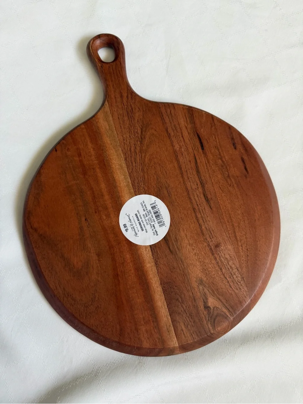 Hearth & Hand Round Wooden Serving Board in Warm Brown NWOT